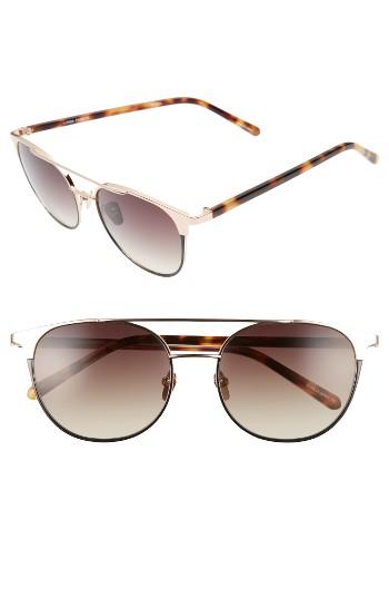 Women's Linda Farrow 54mm Rose Gold Plated Aviator Sunglasses -