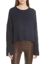 Women's Grey Jason Wu Aquila Button Sleeve Merino Wool Sweater