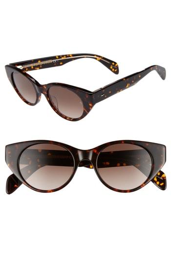Women's Rag & Bone 49mm Cat Eye Sunglasses - Dark Havana