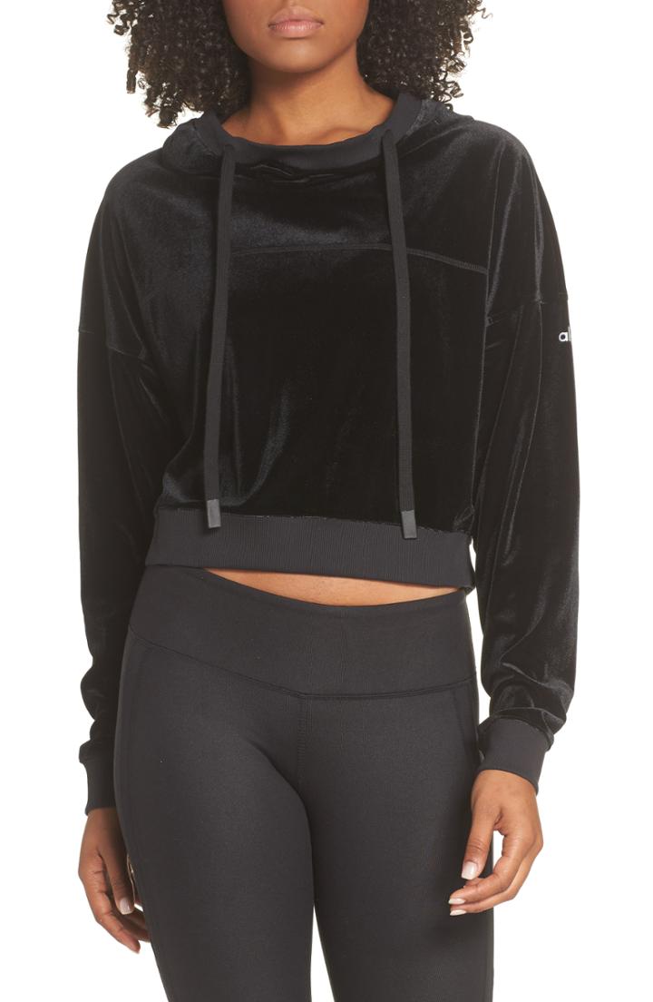Women's Alo Layer Velour Hoodie Sweatshirt