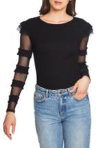 Women's 1.state Swiss Dot Rib Knit Top, Size - Black