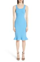 Women's Michael Kors Ruffle Hem Stretch Wool Dress - Blue