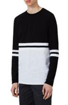 Men's Topman Panel Raglan Long Sleeve T-shirt - Black