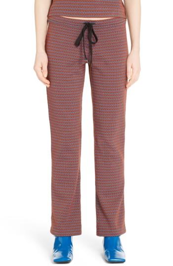 Women's Marni Micro Pattern Jersey Drawstring Pants Us / 40 It - Red