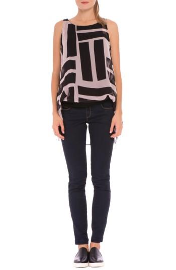 Women's Olian 'collette' Print Silk Maternity Top - Pink