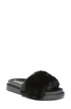 Women's Sam Edelman Blaire Faux Fur Platform Slide Sandal M - Black