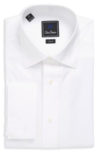 Men's David Donahue Trim Fit Tuxedo Shirt 32/33 - White