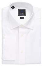 Men's David Donahue Trim Fit Tuxedo Shirt 32/33 - White