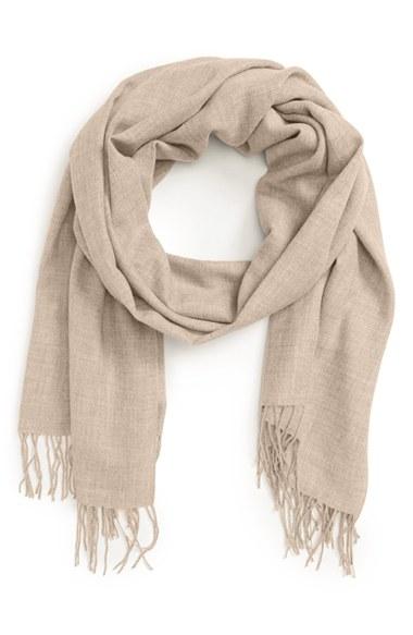 Women's Nordstrom Tissue Weight Wool & Cashmere Scarf, Size - Beige
