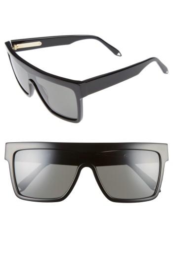 Women's Victoria Beckham 57mm Flat Top Sunglasses - Black/ Black