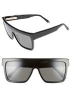 Women's Victoria Beckham 57mm Flat Top Sunglasses - Black/ Black