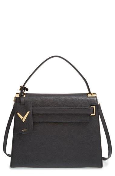 Valentino 'my Rockstud' Grainy Leather Satchel -
