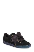 Women's Puma Suede - Heart Sneaker .5 M - Black