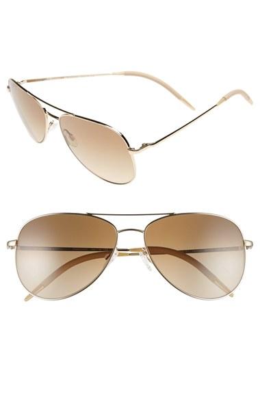 Women's Oliver Peoples 'kannon' 59mm Polarized Aviator Sunglasses - Metallic Gold