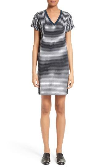 Women's T By Alexander Wang Stripe T-shirt Dress - Blue