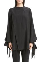 Women's Givenchy Silk Drape Top Us / 44 Fr - Black