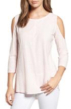 Women's Two By Vince Camuto Cold Shoulder Slub Cotton Top - Pink
