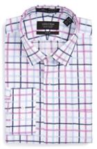 Men's Nordstrom Men's Shop Smartcare(tm) Trim Fit Check Dress Shirt - 32/33 - Purple