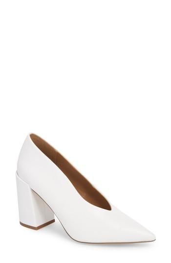 Women's Topshop Grove V-cut Pump .5us / 36eu - White