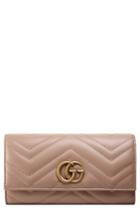 Women's Gucci Gg Marmont Matelasse Leather Continental Wallet - Red