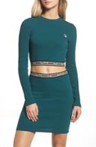 Women's Fila Colleen Long Sleeve Crop Top - Blue/green