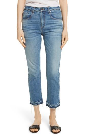 Women's Veronica Beard Ines Crop Girlfriend Jeans - Blue