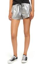 Women's Converse Perforated Metallic Shorts - Metallic