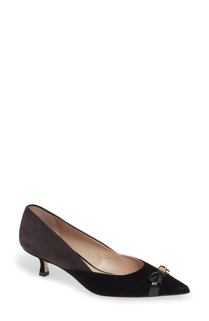 Women's Stuart Weitzman Willow 45 Bow Pump .5 M - Black
