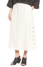 Women's Eileen Fisher Tencel & Linen Midi Skirt, Size - White
