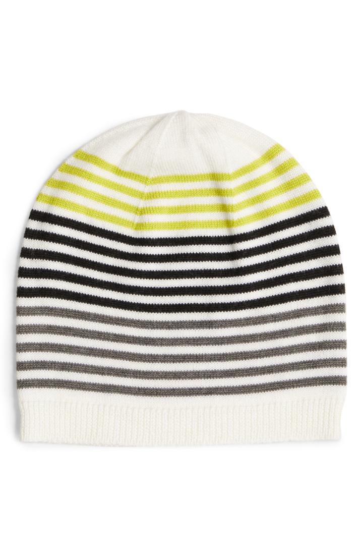 Women's Eileen Fisher Stripe Wool Beanie - Green