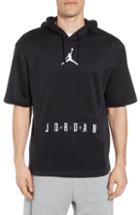 Men's Nike Air Jordon Short Sleeve Basketball Hoodie, Size - Black