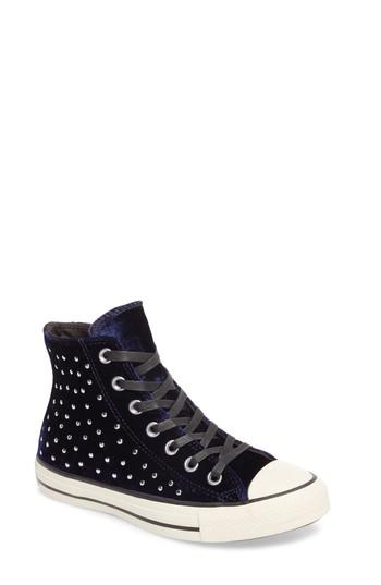 Women's Converse Chuck Taylor All Star Studded High Top Sneakers .5 M - Blue