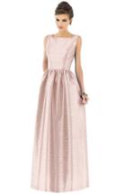 Women's Alfred Sung Square Neck Dupioni Full Length Dress