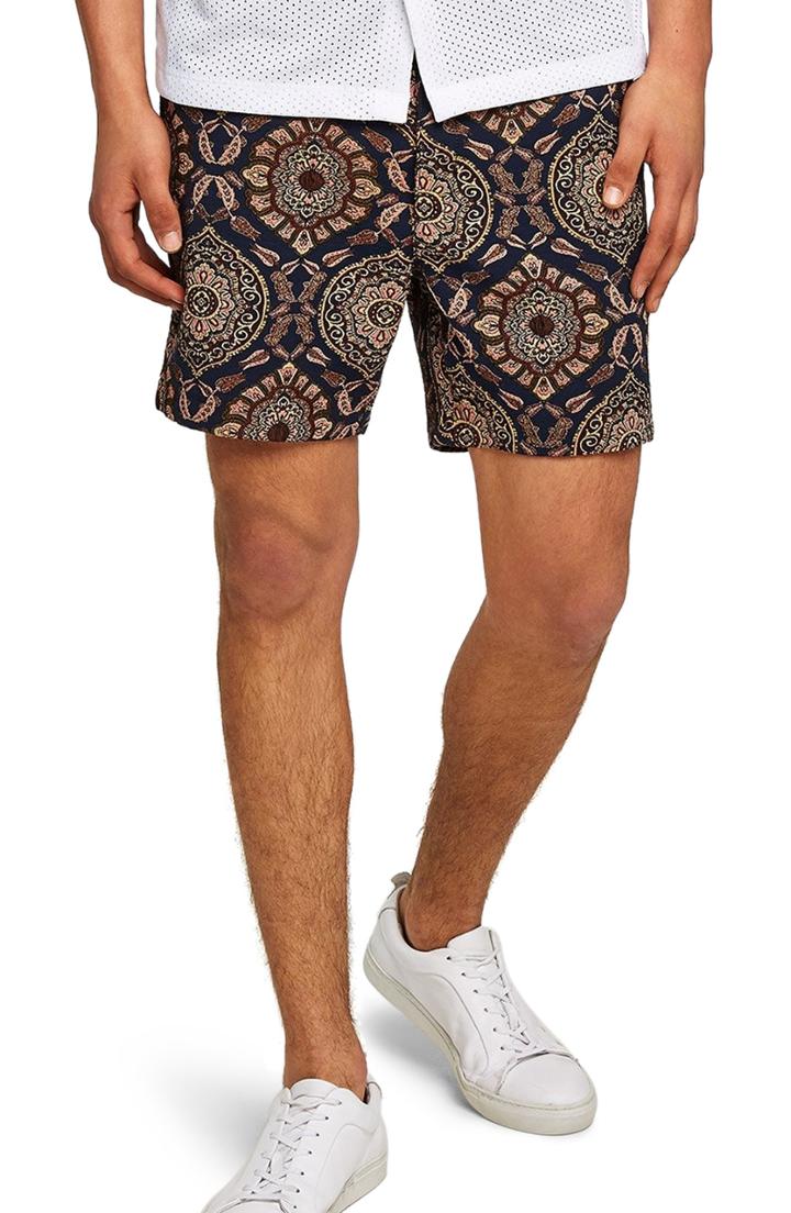 Men's Topman Tapestry Print Chino Shorts