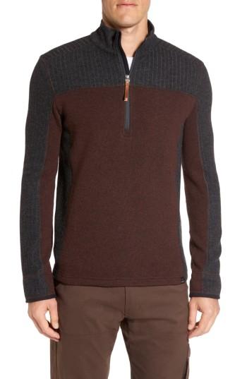 Men's Prana Wentworth Quarter Zip Pullover - Brown