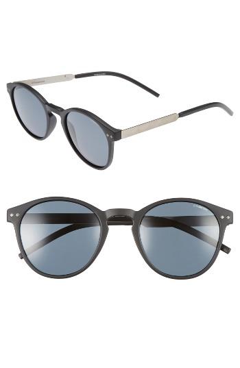 Women's Polaroid 50mm Retro Sunglasses - Matte Black