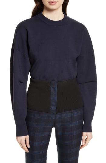 Women's Tibi Sculpted Zip Back Pullover - Blue