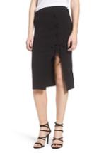 Women's Stateside Rib Knit Lace-up Skirt - Black
