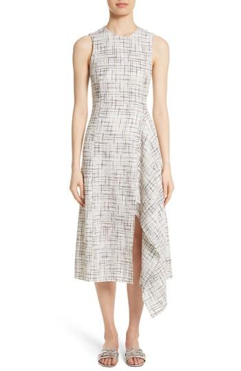 Women's Rosetta Getty Draped Tweed Dress - White