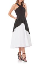Women's Carmen Marc Valvo Infusion Colorblock A-line Dress - Black