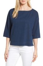 Women's Eileen Fisher Denim Bateau Neck Top - Blue