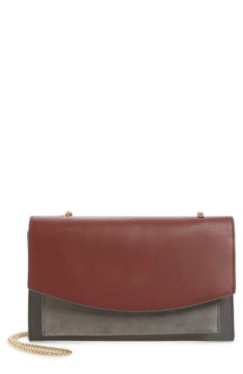 Skagen Eryka Leather Envelope Clutch With Detachable Strap - Grey