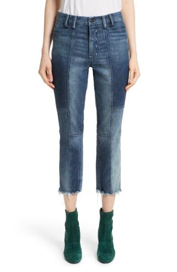 Women's Colovos Frayed Seamed Crop Jeans - Blue