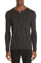 Men's John Varvatos Collection Melange Henley Sweater - Black
