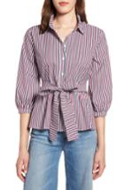 Women's Halogen Belted Blouson Sleeve Blouse - Blue