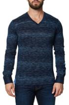 Men's Maceoo Stripe Long Sleeve V-neck (m) - Blue
