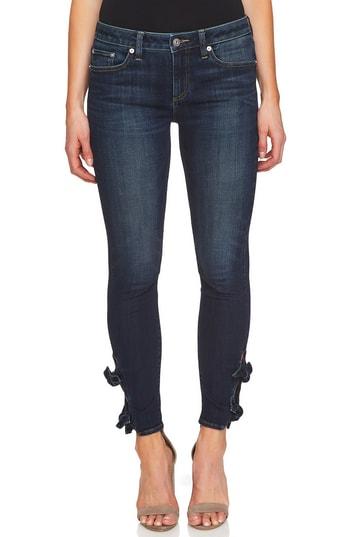 Women's Cece Bow Hem Skinny Jeans - Blue