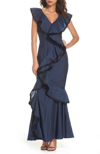 Women's Keepsake The Label Hold On Ruffle Gown - Blue