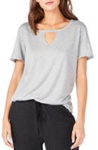 Women's Michael Stars Keyhole Neck Tee, Size - Grey