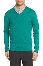 Men's Ted Baker London Armstro Tipped Golf Tee Sweater (l) - Green